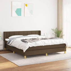 Giroletto a Molle con Materasso Marrone Scuro 160x200cm Tessutocod mxl 98391