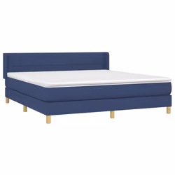 vidaXL Giroletto a Molle con Materasso Blu 160x200 cm in Tessuto - Vista aggiuntiva 3