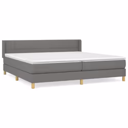 vidaXL Giroletto a Molle con Materasso Grigio Scuro 200x200 cm Tessuto - Vista aggiuntiva 2