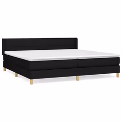 vidaXL Giroletto a Molle con Materasso Nero 200x200 cm in Tessuto - Vista aggiuntiva 2