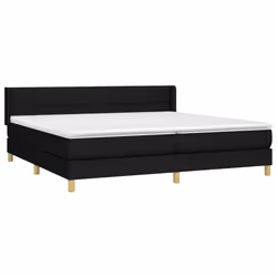 vidaXL Giroletto a Molle con Materasso Nero 200x200 cm in Tessuto - Vista aggiuntiva 3