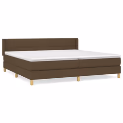 vidaXL Giroletto a Molle con Materasso Marrone Scuro 200x200cm Tessuto - Vista aggiuntiva 2