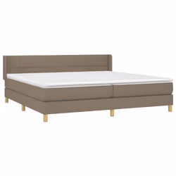 vidaXL Giroletto a Molle con Materasso Tortora 200x200 cm in Tessuto - Vista aggiuntiva 3