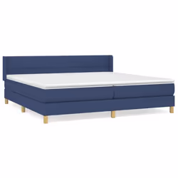 vidaXL Giroletto a Molle con Materasso Blu 200x200 cm in Tessuto - Vista aggiuntiva 2