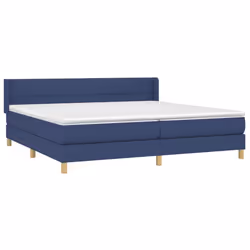 vidaXL Giroletto a Molle con Materasso Blu 200x200 cm in Tessuto - Vista aggiuntiva 3