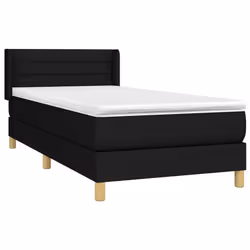 vidaXL Giroletto a Molle con Materasso Nero 90x200 cm in Tessuto - Vista aggiuntiva 3