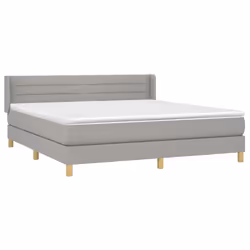 Giroletto a Molle con Materasso Grigio Chiaro160x200 cm Tessutocod mxl 74404 - Vista aggiuntiva 3