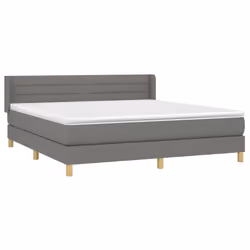 vidaXL Giroletto a Molle con Materasso Grigio Scuro 180x200 cm Tessuto - Vista aggiuntiva 3
