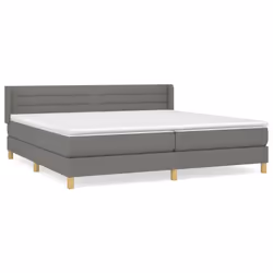 vidaXL Giroletto a Molle con Materasso Grigio Scuro 200x200 cm Tessuto - Vista aggiuntiva 2
