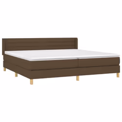 vidaXL Giroletto a Molle con Materasso Marrone Scuro 200x200cm Tessuto - Vista aggiuntiva 3