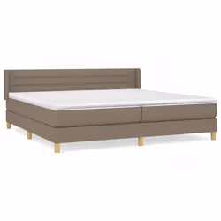 vidaXL Giroletto a Molle con Materasso Tortora 200x200 cm in Tessuto - Vista aggiuntiva 2