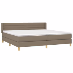 vidaXL Giroletto a Molle con Materasso Tortora 200x200 cm in Tessuto - Vista aggiuntiva 3