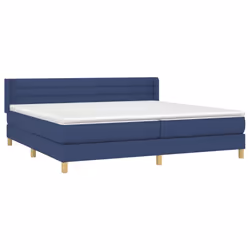 vidaXL Giroletto a Molle con Materasso Blu 200x200 cm in Tessuto - Vista aggiuntiva 3