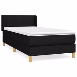 vidaXL Giroletto a Molle con Materasso Nero 80x200 cm inTessuto - Vista aggiuntiva 2