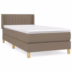 vidaXL Giroletto a Molle con Materasso Tortora 90x200 cm inTessuto - Vista aggiuntiva 2
