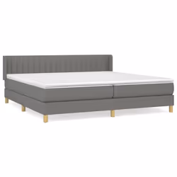 vidaXL Giroletto a Molle con Materasso Grigio Scuro 200x200 cm Tessuto - Vista aggiuntiva 2
