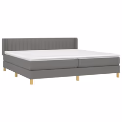 vidaXL Giroletto a Molle con Materasso Grigio Scuro 200x200 cm Tessuto - Vista aggiuntiva 3