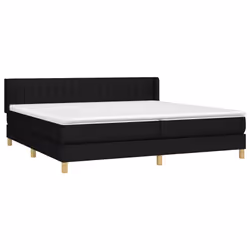 vidaXL Giroletto a Molle con Materasso Nero 200x200 cm in Tessuto - Vista aggiuntiva 3