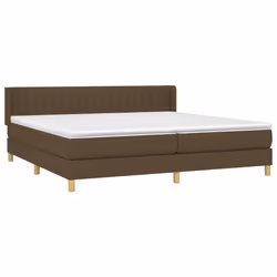 vidaXL Giroletto a Molle con Materasso Marrone Scuro 200x200cm Tessuto - Vista aggiuntiva 3