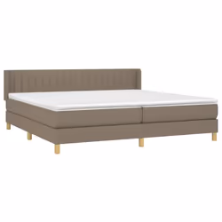 vidaXL Giroletto a Molle con Materasso Tortora 200x200 cm in Tessuto - Vista aggiuntiva 3