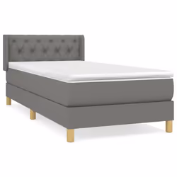 vidaXL Giroletto a Molle con Materasso Grigio Scuro 80x200 cm Tessuto - Vista aggiuntiva 2