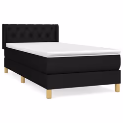 vidaXL Giroletto a Molle con Materasso Nero 80x200 cm inTessuto - Vista aggiuntiva 2