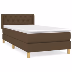 vidaXL Giroletto a Molle con Materasso Marrone Scuro 80x200 cm Tessuto - Vista aggiuntiva 2