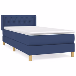 vidaXL Giroletto a Molle con Materasso Blu 80x200 cm inTessuto - Vista aggiuntiva 2