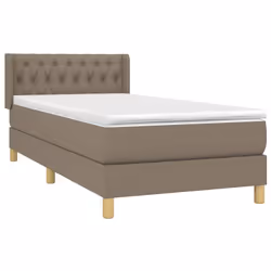 vidaXL Giroletto a Molle con Materasso Tortora 90x200 cm inTessuto - Vista aggiuntiva 3