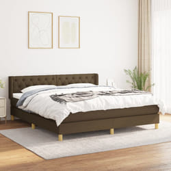 Giroletto a Molle con Materasso Marrone Scuro 160x200cm Tessutocod mxl 122342