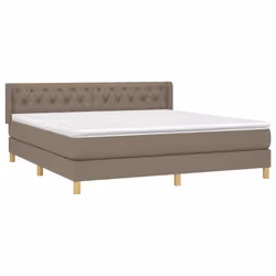 vidaXL Giroletto a Molle con Materasso Tortora 160x200 cm in Tessuto - Vista aggiuntiva 3