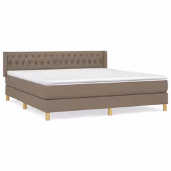 vidaXL Giroletto a Molle con Materasso Tortora 180x200 cm in Tessuto - Vista aggiuntiva 2