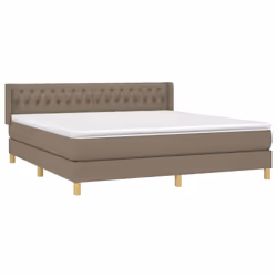 vidaXL Giroletto a Molle con Materasso Tortora 180x200 cm in Tessuto - Vista aggiuntiva 3
