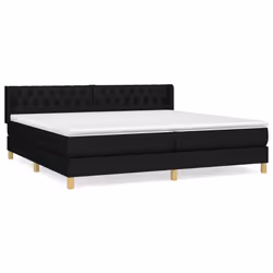 vidaXL Giroletto a Molle con Materasso Nero 200x200 cm in Tessuto - Vista aggiuntiva 2