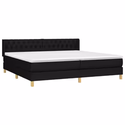vidaXL Giroletto a Molle con Materasso Nero 200x200 cm in Tessuto - Vista aggiuntiva 3
