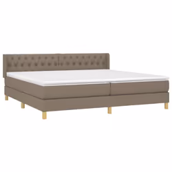 vidaXL Giroletto a Molle con Materasso Tortora 200x200 cm in Tessuto - Vista aggiuntiva 3