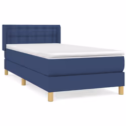 vidaXL Giroletto a Molle con Materasso Blu 80x200 cm inTessuto - Vista aggiuntiva 2