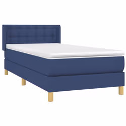 vidaXL Giroletto a Molle con Materasso Blu 90x190 cm in Tessuto - Vista aggiuntiva 3