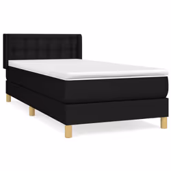 vidaXL Giroletto a Molle con Materasso Nero 90x200 cm in Tessuto - Vista aggiuntiva 2