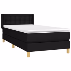 vidaXL Giroletto a Molle con Materasso Nero 90x200 cm in Tessuto - Vista aggiuntiva 3