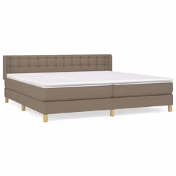 vidaXL Giroletto a Molle con Materasso Tortora 160x200 cm in Tessuto - Vista aggiuntiva 2