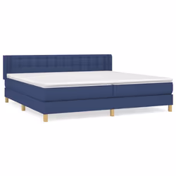 vidaXL Giroletto a Molle con Materasso Blu 160x200 cm in Tessuto - Vista aggiuntiva 2