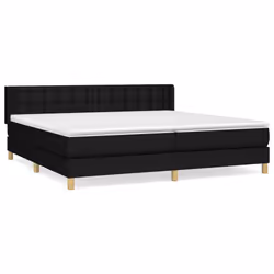 vidaXL Giroletto a Molle con Materasso Nero 200x200 cm in Tessuto - Vista aggiuntiva 2