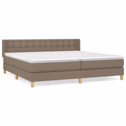 vidaXL Giroletto a Molle con Materasso Tortora 200x200 cm in Tessuto - Vista aggiuntiva 2