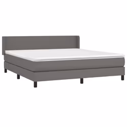 Giroletto a Molle con Materasso Grigio 160x200 cm in Similpellecod mxl 98501 - Vista aggiuntiva 3