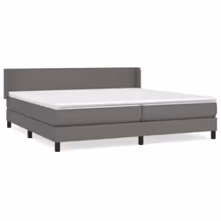 vidaXL Giroletto a Molle con Materasso Grgio 200x200 cm in Similpelle - Vista aggiuntiva 2