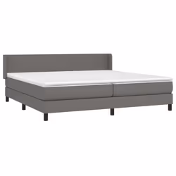 vidaXL Giroletto a Molle con Materasso Grgio 200x200 cm in Similpelle - Vista aggiuntiva 3