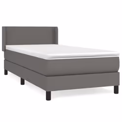 vidaXL Giroletto a Molle con Materasso Grgio 80x200 cm in Similpelle - Vista aggiuntiva 2