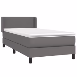 vidaXL Giroletto a Molle con Materasso Grgio 80x200 cm in Similpelle - Vista aggiuntiva 3