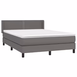 Giroletto a Molle con Materasso Grigio 140x190 cm in Similpellecod mxl 122440 - Vista aggiuntiva 3